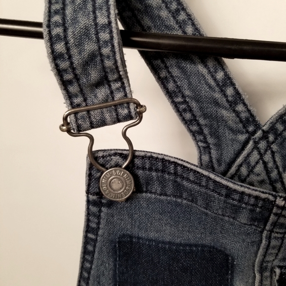 H&M Kids Distressed Denim Overalls,  sz 7-8 - Picture 5 of 11